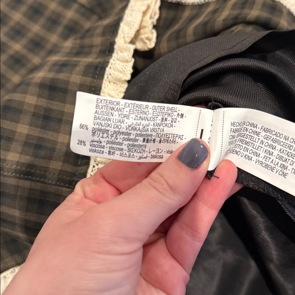 NWT Zara Plaid Lace Mini Skirt - Picture 4 of 4